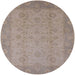 Round Machine Washable Industrial Modern Rose Dust Purple Rug, wshurb479