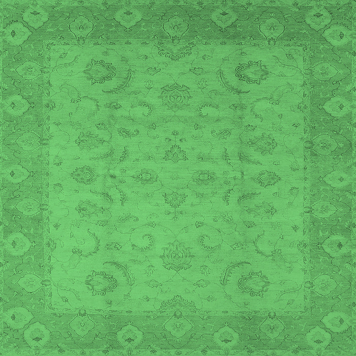 Square Oriental Emerald Green Industrial Rug, urb479emgrn