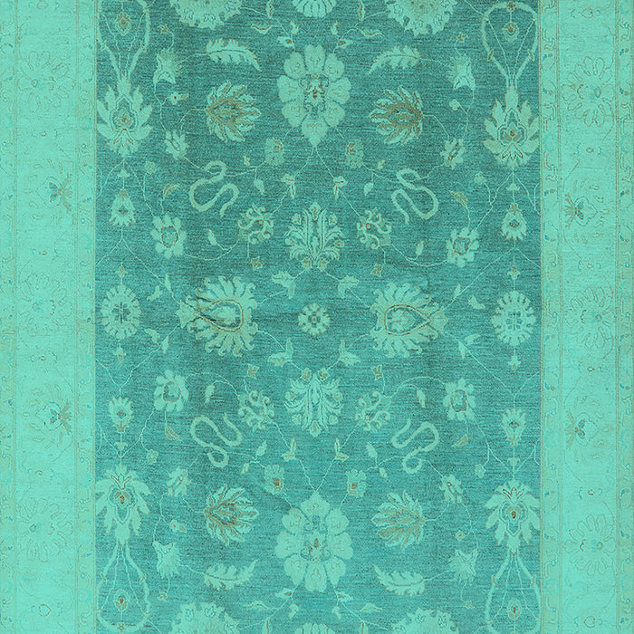 Machine Washable Oriental Turquoise Traditional Area Rugs, wshurb480turq