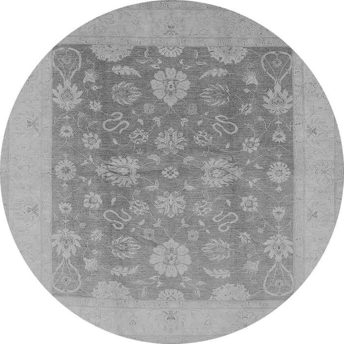 Round Oriental Gray Traditional Rug, urb480gry