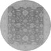 Round Oriental Gray Traditional Rug, urb480gry