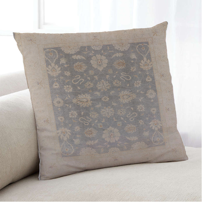 Lifestyle Image of Mid-Century Modern Urban Square Rose Dust Purple Throw Pillow, 18 inch by 18 inch, pwurb480