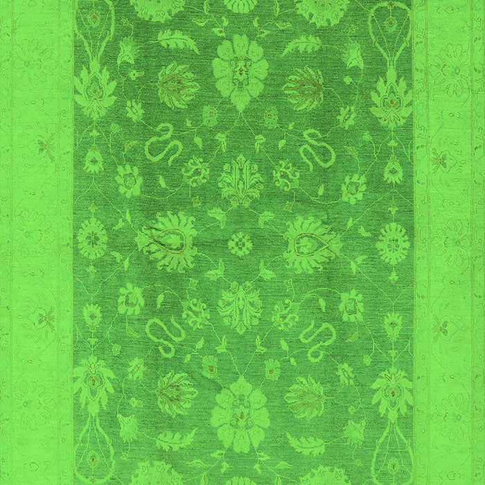 Machine Washable Oriental Green Traditional Area Rugs, wshurb480grn