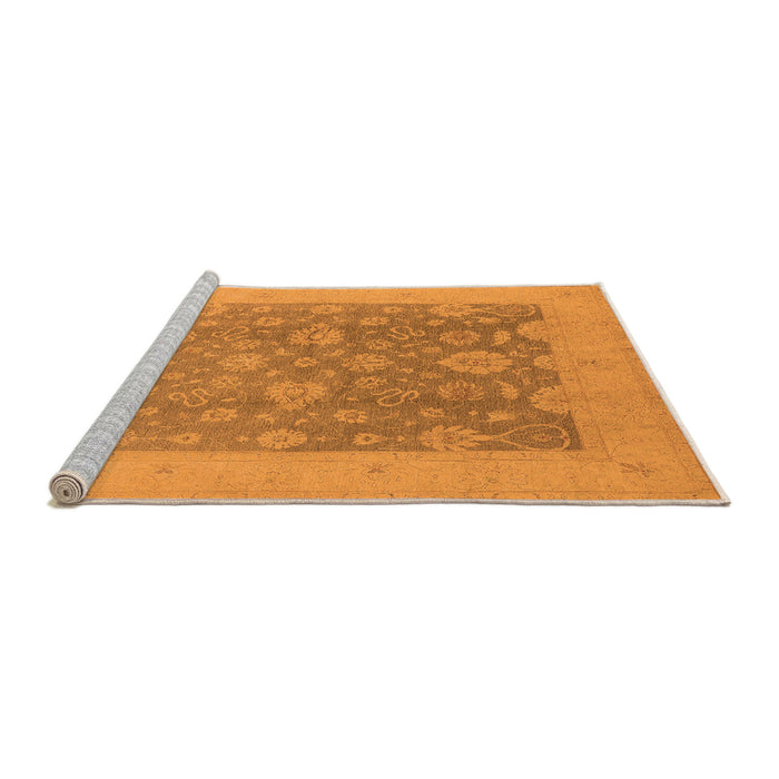 Sideview of Machine Washable Oriental Orange Traditional Area Rugs, wshurb480org