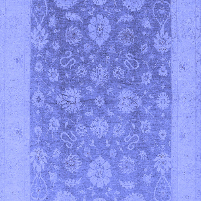 Machine Washable Oriental Blue Traditional Rug, wshurb480blu