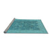 Sideview of Machine Washable Oriental Light Blue Traditional Rug, wshurb480lblu