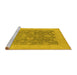 Sideview of Machine Washable Oriental Yellow Traditional Rug, wshurb480yw