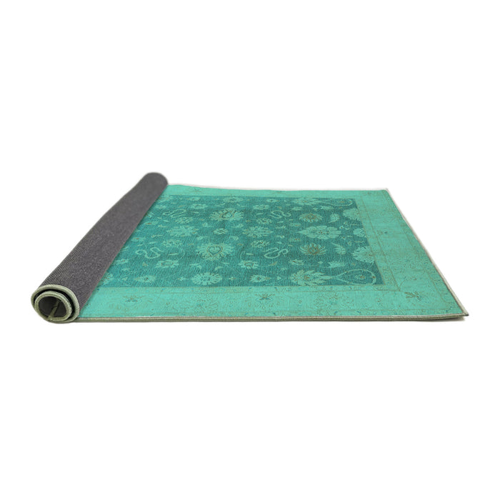 Sideview of Oriental Turquoise Traditional Rug, urb480turq