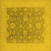 Square Oriental Yellow Traditional Rug, urb480yw