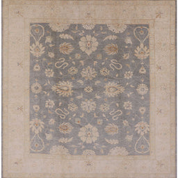 Square Mid-Century Modern Rose Purple Oriental Rug, urb480