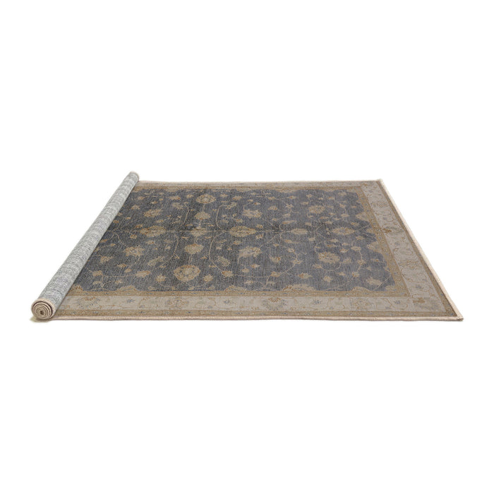 Sideview of Machine Washable Industrial Modern Sandstone Brown Rug, wshurb481