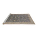 Sideview of Machine Washable Industrial Modern Sandstone Brown Rug, wshurb481