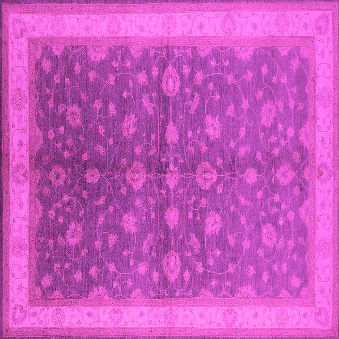 Square Machine Washable Oriental Pink Traditional Rug, wshurb481pnk