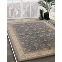 Mid-Century Modern Sandstone Brown Oriental Rug, urb481