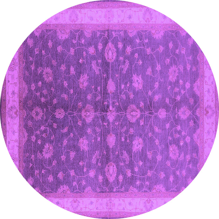 Round Oriental Purple Traditional Rug, urb481pur