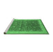 Sideview of Machine Washable Oriental Emerald Green Traditional Area Rugs, wshurb481emgrn