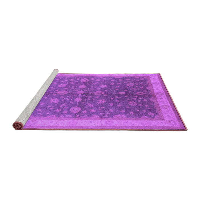 Sideview of Machine Washable Oriental Purple Traditional Area Rugs, wshurb481pur