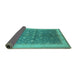 Sideview of Oriental Turquoise Traditional Rug, urb481turq