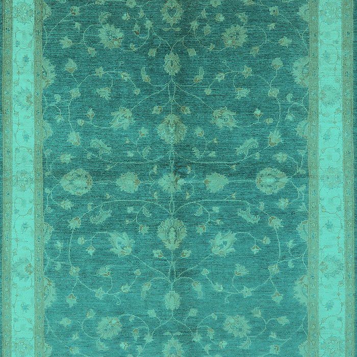 Machine Washable Oriental Turquoise Traditional Area Rugs, wshurb481turq