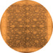 Round Oriental Orange Traditional Rug, urb481org