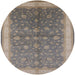 Round Mid-Century Modern Sandstone Brown Oriental Rug, urb481