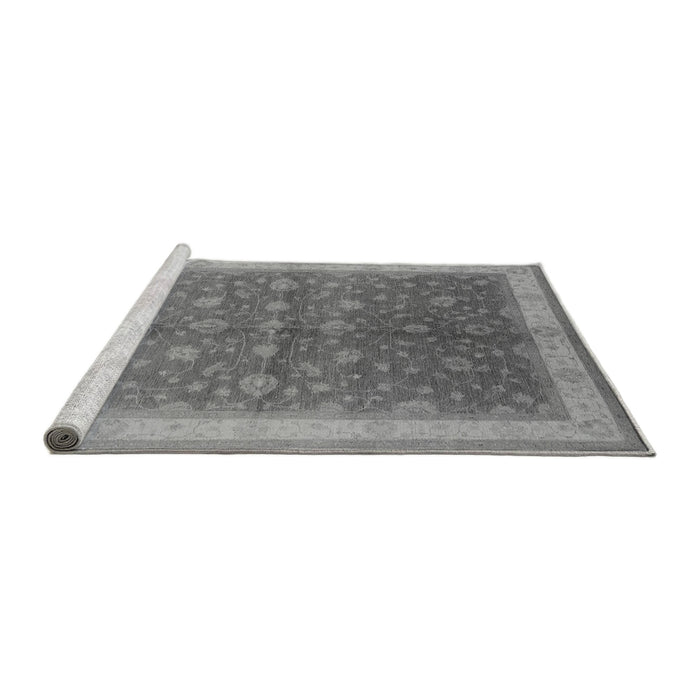 Sideview of Machine Washable Oriental Gray Traditional Rug, wshurb481gry