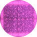 Round Oriental Pink Traditional Rug, urb481pnk