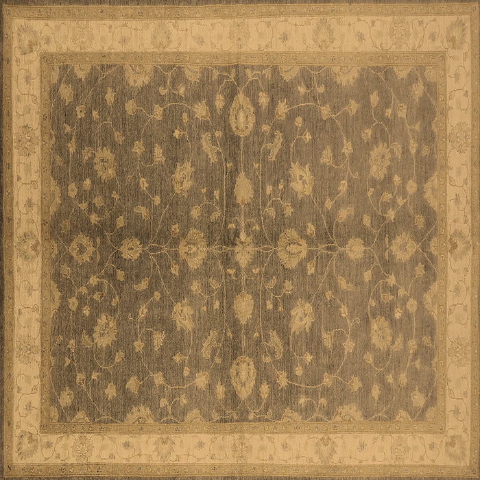 Square Oriental Brown Traditional Rug, urb481brn