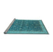 Sideview of Machine Washable Oriental Light Blue Traditional Rug, wshurb481lblu