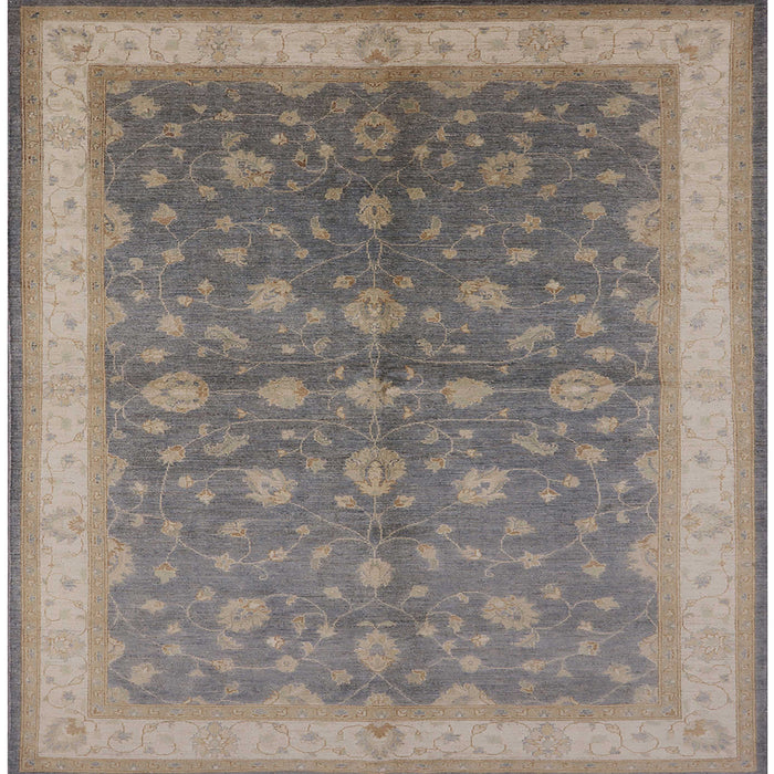Square Mid-Century Modern Sandstone Brown Oriental Rug, urb481
