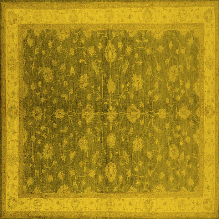 Square Oriental Yellow Traditional Rug, urb481yw