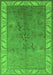 Machine Washable Oriental Green Traditional Area Rugs, wshurb482grn