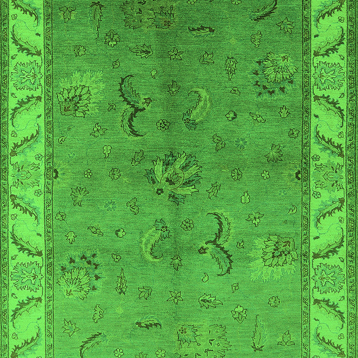 Machine Washable Oriental Green Traditional Area Rugs, wshurb482grn