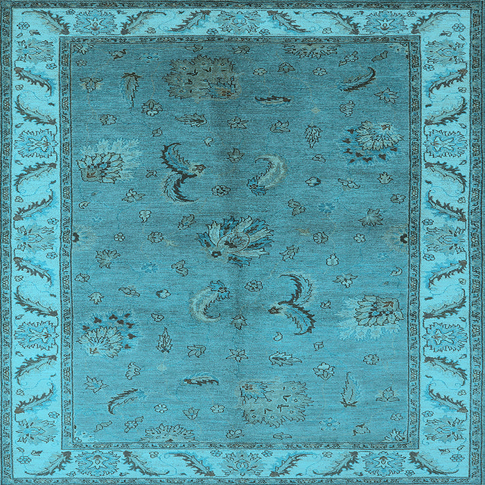 Square Oriental Light Blue Traditional Rug, urb482lblu