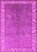 Machine Washable Oriental Pink Traditional Rug, wshurb482pnk