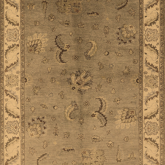 Machine Washable Oriental Brown Traditional Rug, wshurb482brn