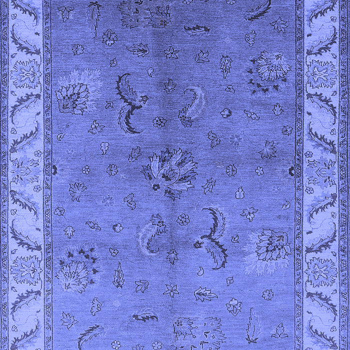 Machine Washable Oriental Blue Traditional Rug, wshurb482blu