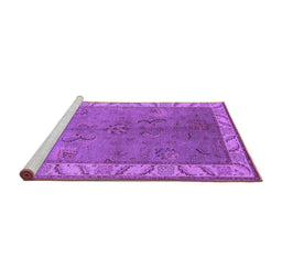 Sideview of Machine Washable Oriental Purple Traditional Area Rugs, wshurb482pur