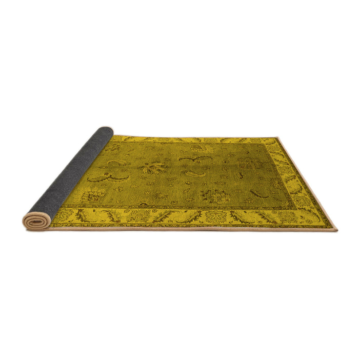 Sideview of Oriental Yellow Traditional Rug, urb482yw