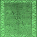 Square Oriental Emerald Green Traditional Rug, urb482emgrn