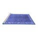 Sideview of Machine Washable Oriental Blue Traditional Rug, wshurb482blu