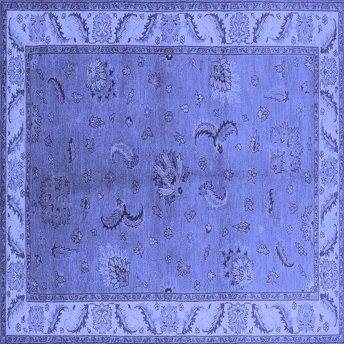 Square Oriental Blue Traditional Rug, urb482blu