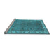 Sideview of Machine Washable Oriental Light Blue Traditional Rug, wshurb482lblu