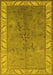 Machine Washable Oriental Yellow Traditional Rug, wshurb482yw