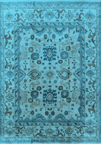 Oriental Light Blue Traditional Rug, urb483lblu