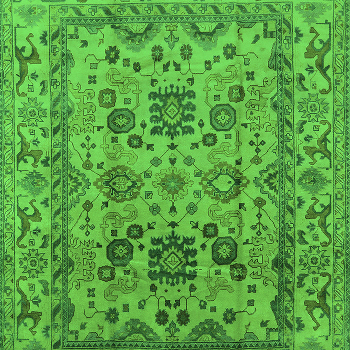Machine Washable Oriental Green Traditional Area Rugs, wshurb483grn