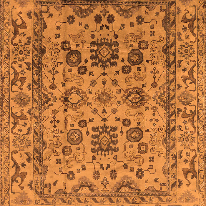 Machine Washable Oriental Orange Traditional Area Rugs, wshurb483org