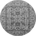 Round Oriental Gray Traditional Rug, urb483gry