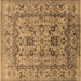 Square Machine Washable Oriental Brown Traditional Rug, wshurb483brn