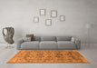 Machine Washable Oriental Orange Traditional Area Rugs in a Living Room, wshurb483org